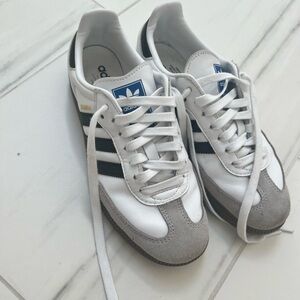 adidas White & Black Leather Classic Sneakers